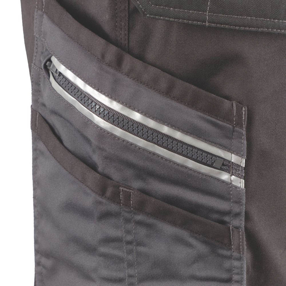 Site Work Trousers Mens Regular Fit Grey Black Stretch Multi Pockets 30"W 32"L - Image 6