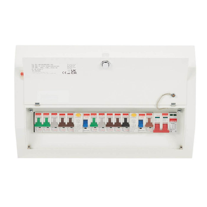 10 Way Consumer Unit Populated 18 Module Dual RCD 100A Fuse Box Board Steel - Image 2