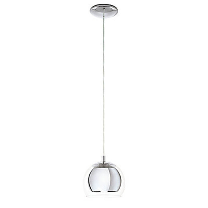 Pendant Ceiling Light Silver Single Hanging Adjustable Drop Clear Glass Shade - Image 1