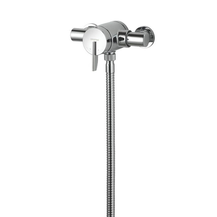 Mixer Shower Set Round Head Chrome Bathroom Thermostatic Single-Spray Rear Fed - Image 2
