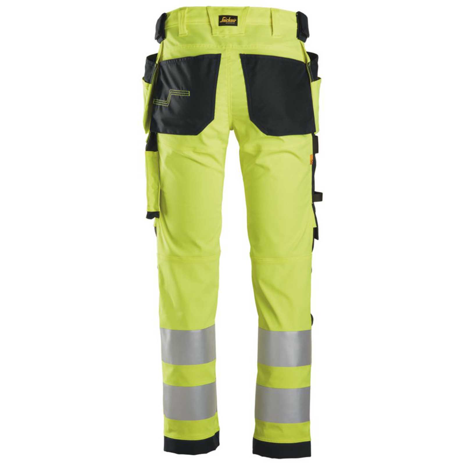 Snickers 6243 Hi-Vis Work Trousers Yellow 38" W 32" L - Image 4