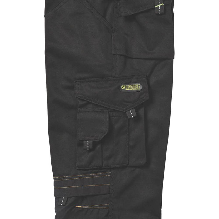 Apache Holster Work Trousers Mens Regular Black Cordura Knee Pockets 42"W 33"L - Image 3