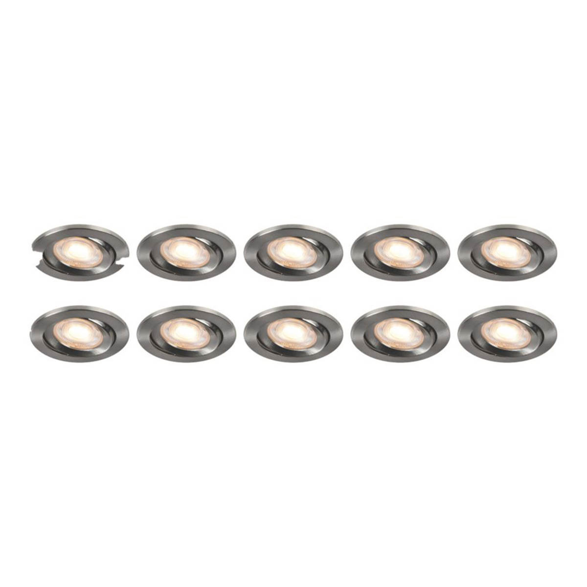 LAP Ubertas Tilt  LED Downlights Brushed Nickel 4W 420lm 10 Pack - Image 1