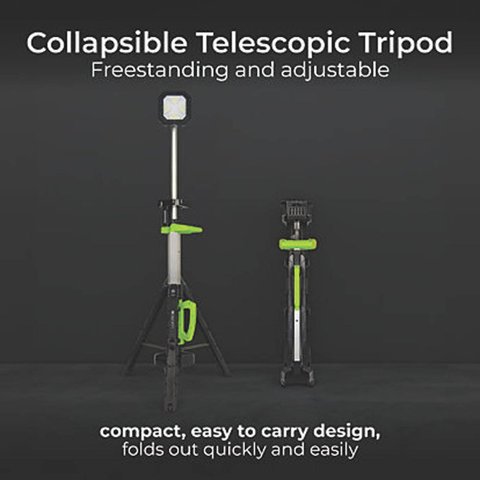 LED Tripod Worklight Rechargable Telescopic Up To 1.6m Freestanding IP44 - Image 4