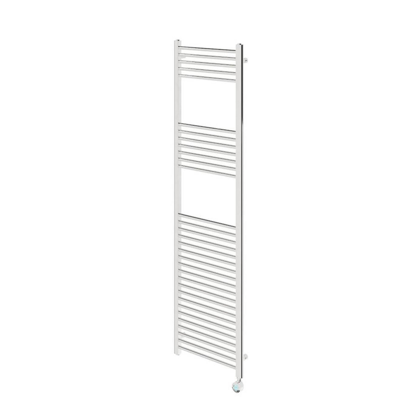Flomasta Electric Towel Rail Radiator Chrome Flat Bathroom Warmer (H)180x(W)50cm - Image 1