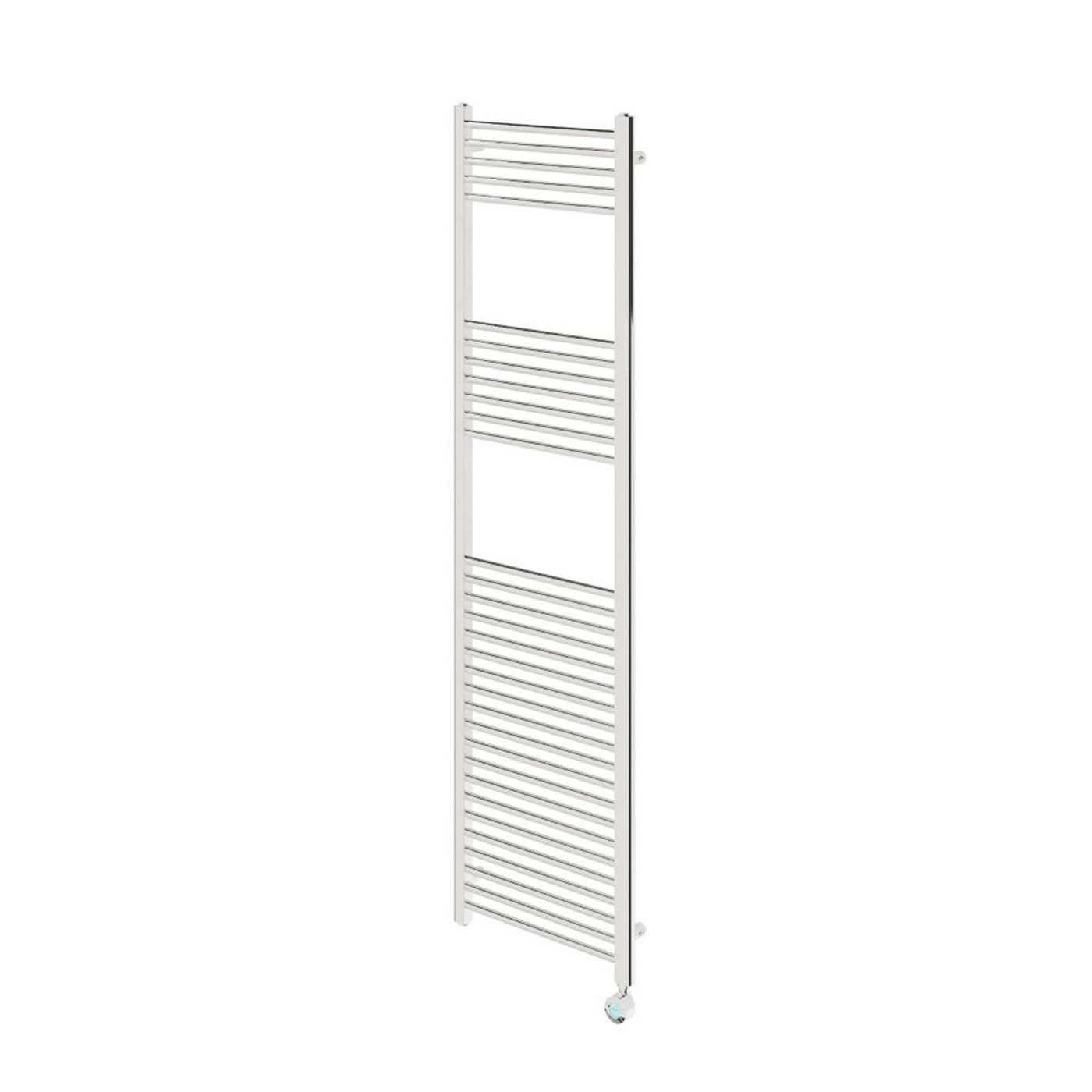 Flomasta Electric Towel Rail Radiator Chrome Flat Bathroom Warmer (H)180x(W)50cm - Image 1