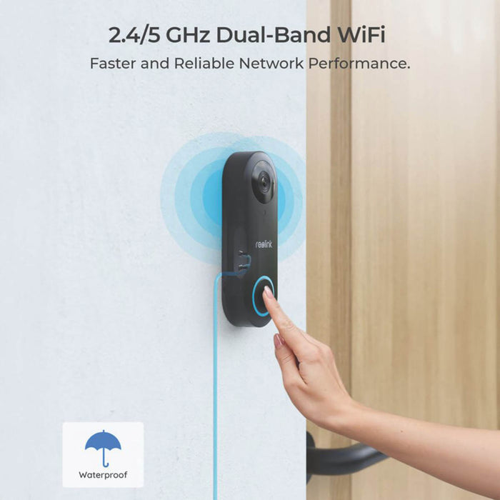 Reolink Smart Video Doorbell & Chime AI WiFi 2K+ Wired Plug-In 64GB Black - Image 2