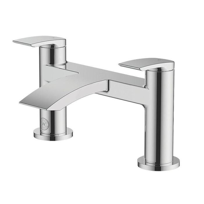 Watersmith Bath Filler Tap Wye Double Lever Chrome Deck Mounted - Image 1