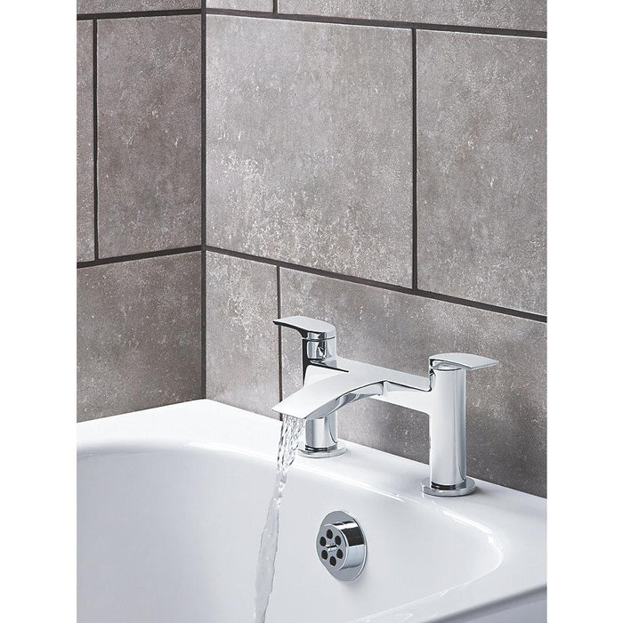 Watersmith Bath Filler Tap Wye Double Lever Chrome Deck Mounted - Image 3