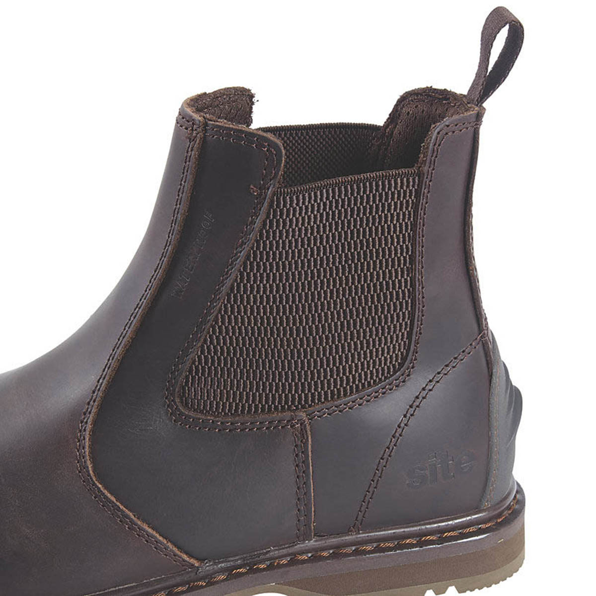 Site Safety Dealer Boots Mens Wide Fit Brown Leather Shoes Steel Toe Size 12 - Image 3