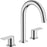 Bathroom Basin Mixer Brass Double Lever Tall Spout Chrome Deck-Mounted Modern - Image 1