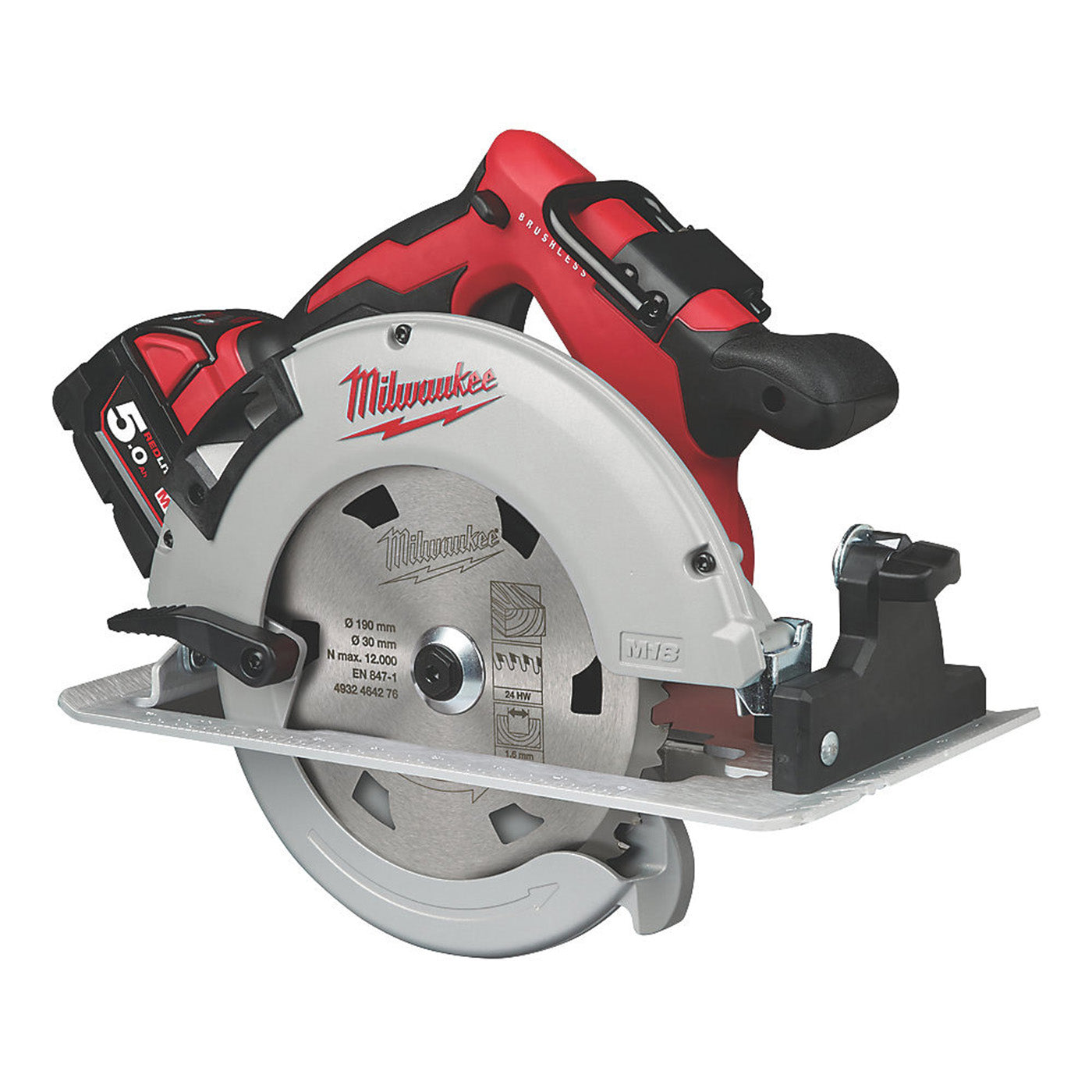 Milwaukee Circular Saw Cordless 18V 2x5.0Ah Li-Ion M18BLCS66502X 190mm Brushless - Image 1