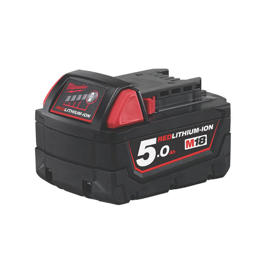 Milwaukee Battery 5.0Ah 18V Li-Ion M18 B5 Redlithium Indicator Water Protection - Image 1