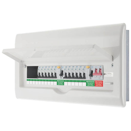 BG Consumer Unit Electrical Enclosure Box Dual RCD Populated 12 Way 22 Module - Image 1