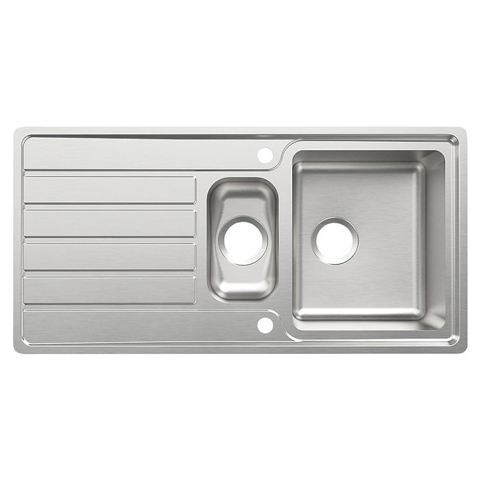 Kitchen Sink 1.5 Bowl Stainless Steel Reversible Drainer Inset Rectangular - Image 2