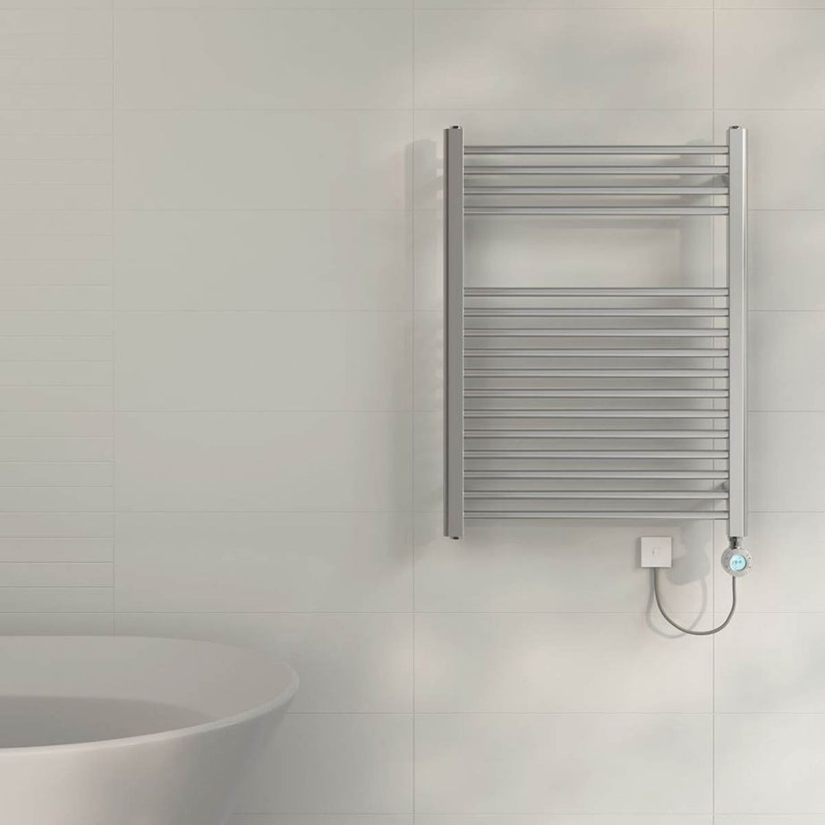 Flomasta Electric Towel Radiator Chrome Flat 800mm x 600mm 853BTU - Image 2