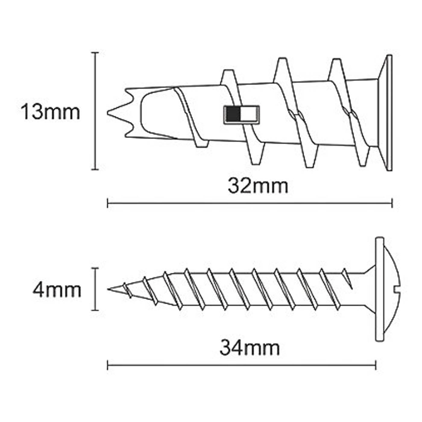 Easyfix  Self-Drill Plasterboard Fixings Metal 32mm 500 Pack - Image 5