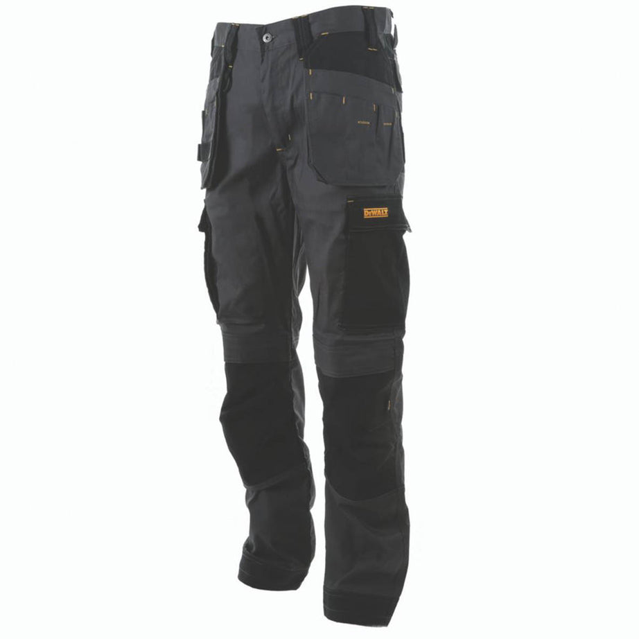 DeWalt Work Trousers Mens Slim Fit Grey Breathable Multi Pockets 34"W 29"L - Image 1