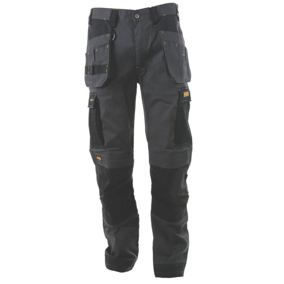 DeWalt Work Trousers Mens Slim Fit Grey Breathable Multi Pockets 34"W 29"L - Image 2