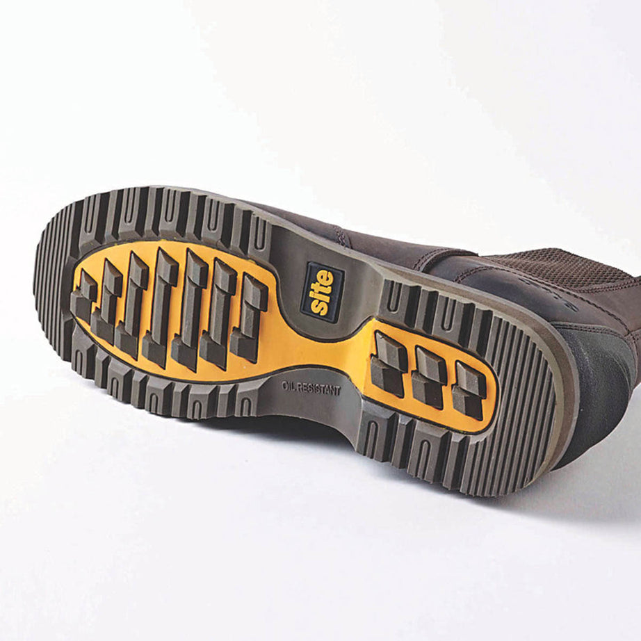 Site Safety Dealer Boots Mens Wide Fit Brown Leather Work Shoes Steel Toe Size 7 - Image 6