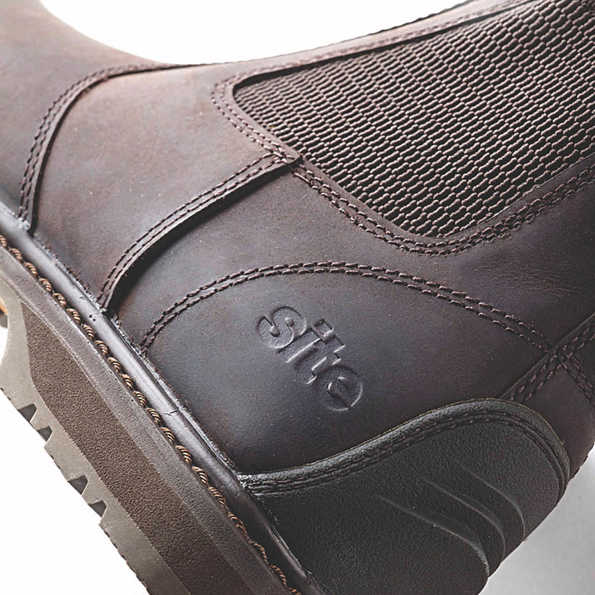 Site Safety Dealer Boots Mens Wide Fit Brown Leather Work Shoes Steel Toe Size 7 - Image 7