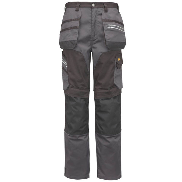 Work Trousers Stretch Holster Mens Regular Fit Grey Black Multi Pocket 30"W 34"L - Image 1