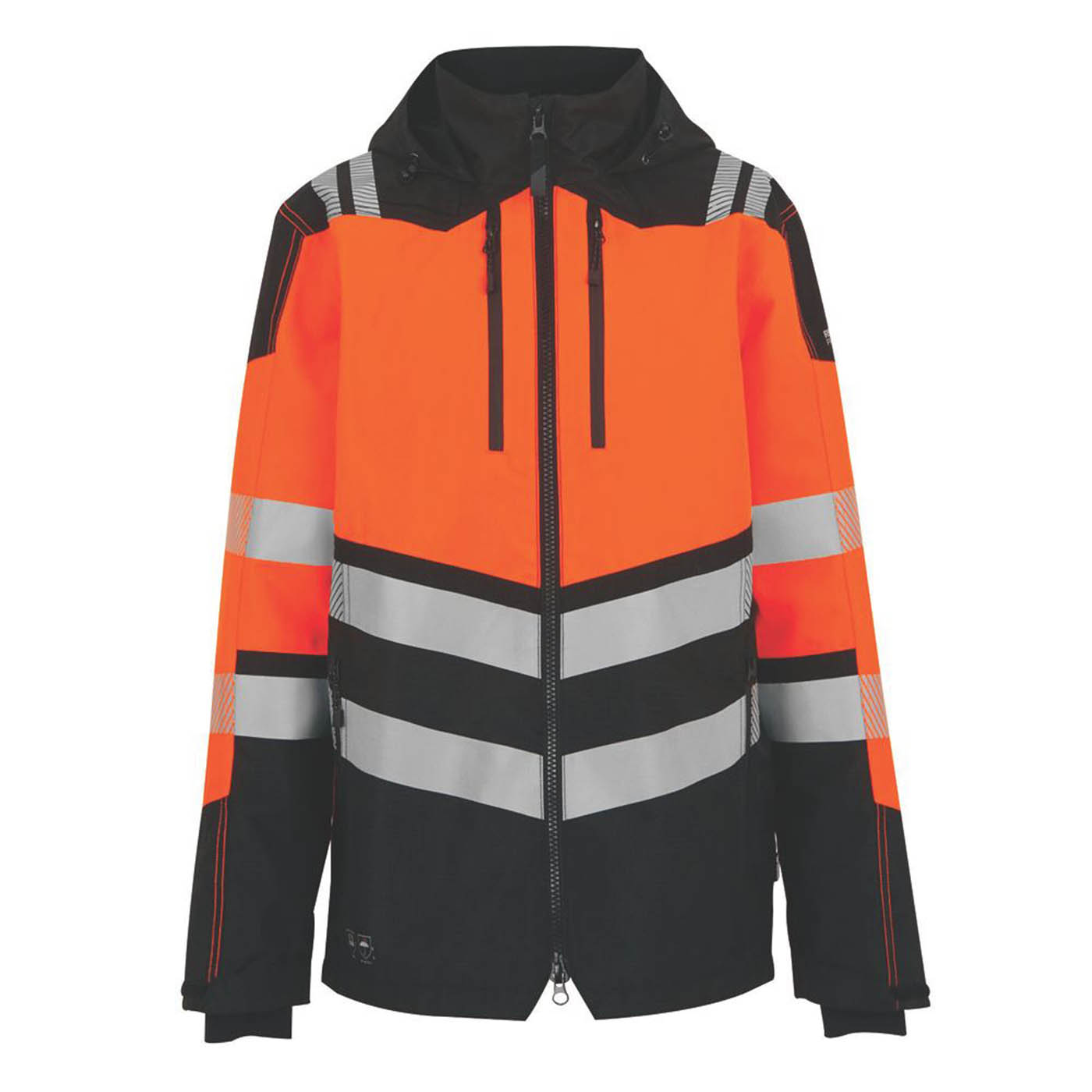 Regatta Hi-Vis Jacket Mens Black Orange Waterproof Reflective Large 44in Chest - Image 1