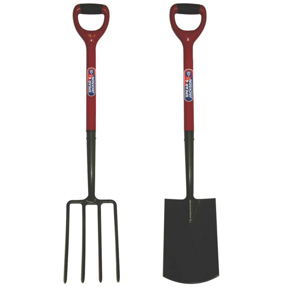 Spear & Jackson Fork Spade Digging Carbon Steel Rust Resistant Epoxy Coated 2Pcs - Image 1