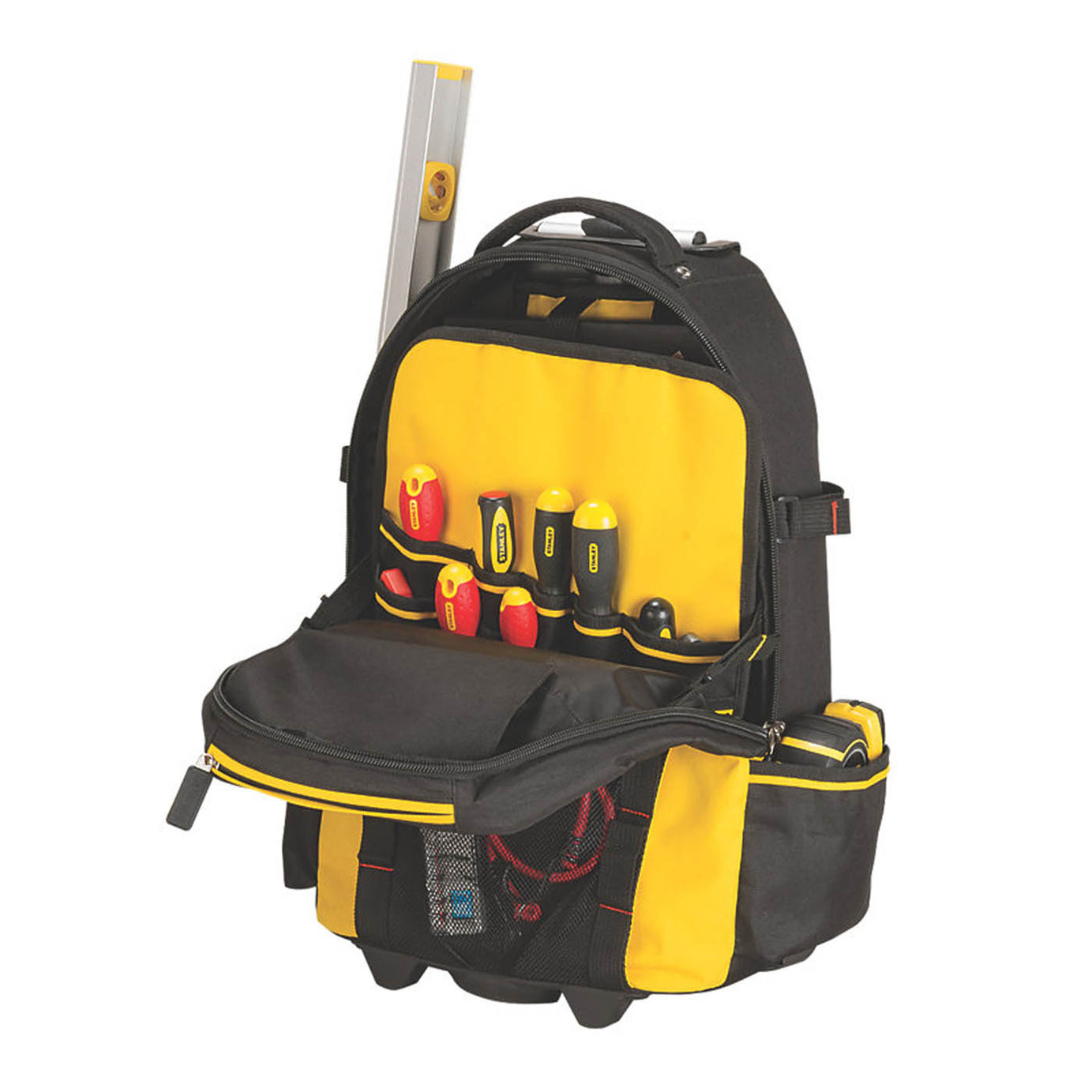 Tool Backpack Wheeled Waterproof Zipped Plastic Base Handle Shoulder Straps - Image 1