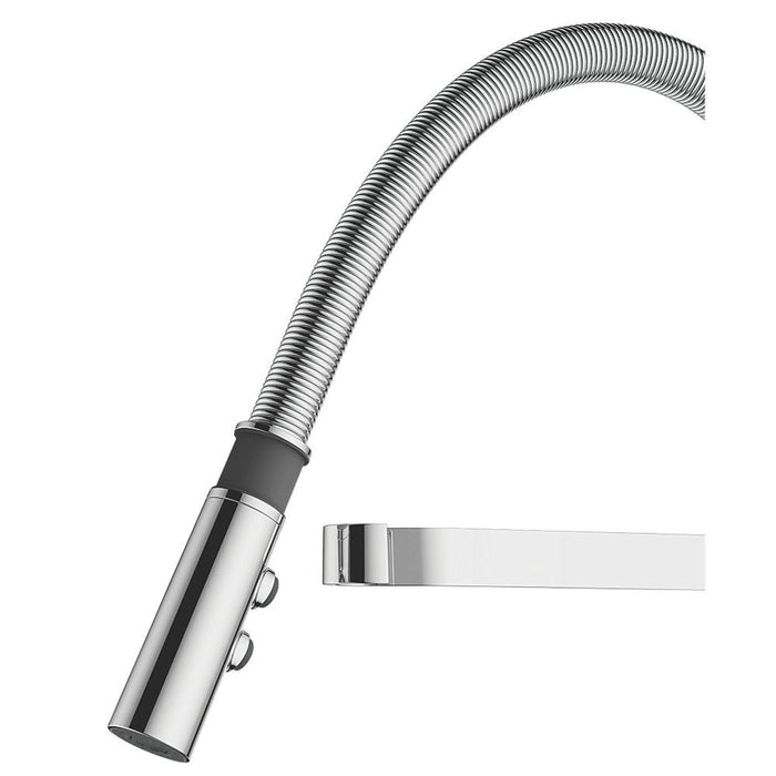 Kitchen Tap Mono Mixer Chrome Single Lever Pull Out Spout Modern Faucet - Image 4