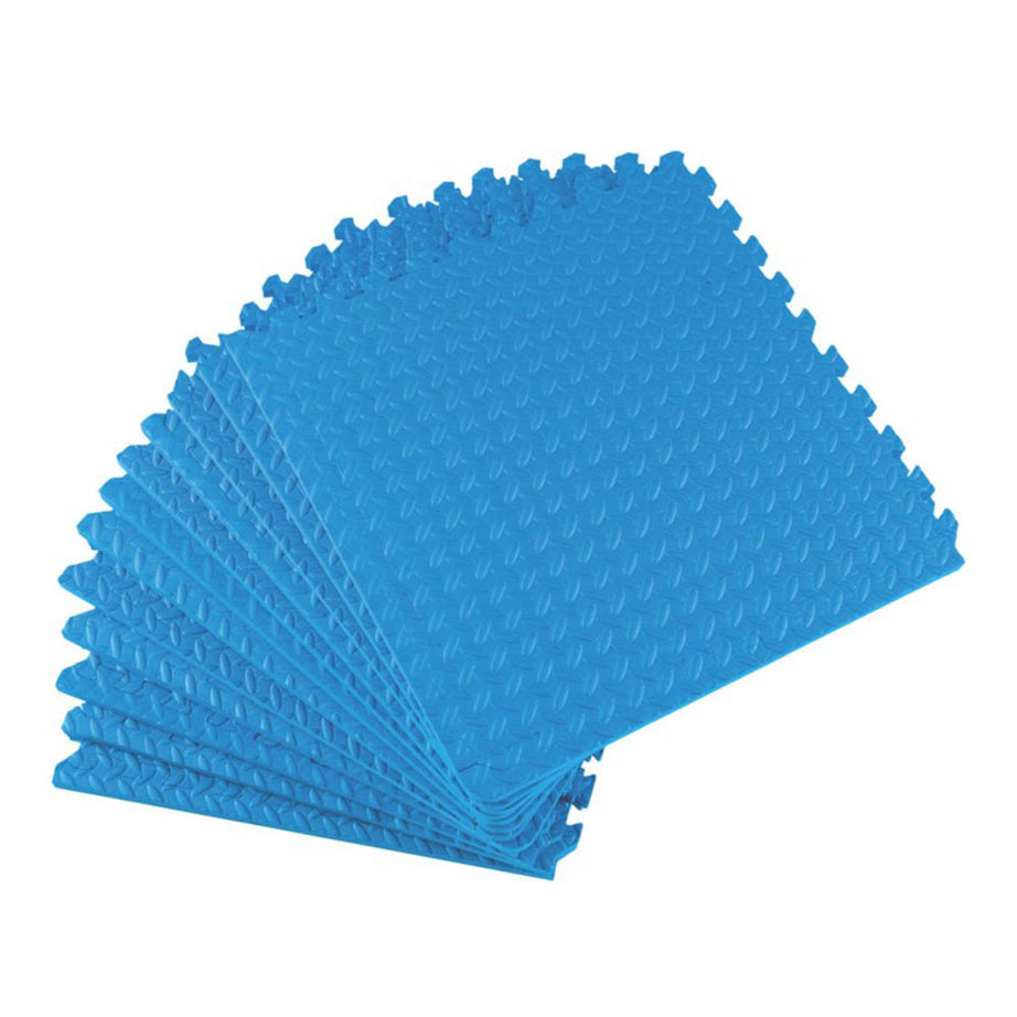 Essentials  Interlocking Floor Tiles Blue 10mm 12 Pack - Image 1