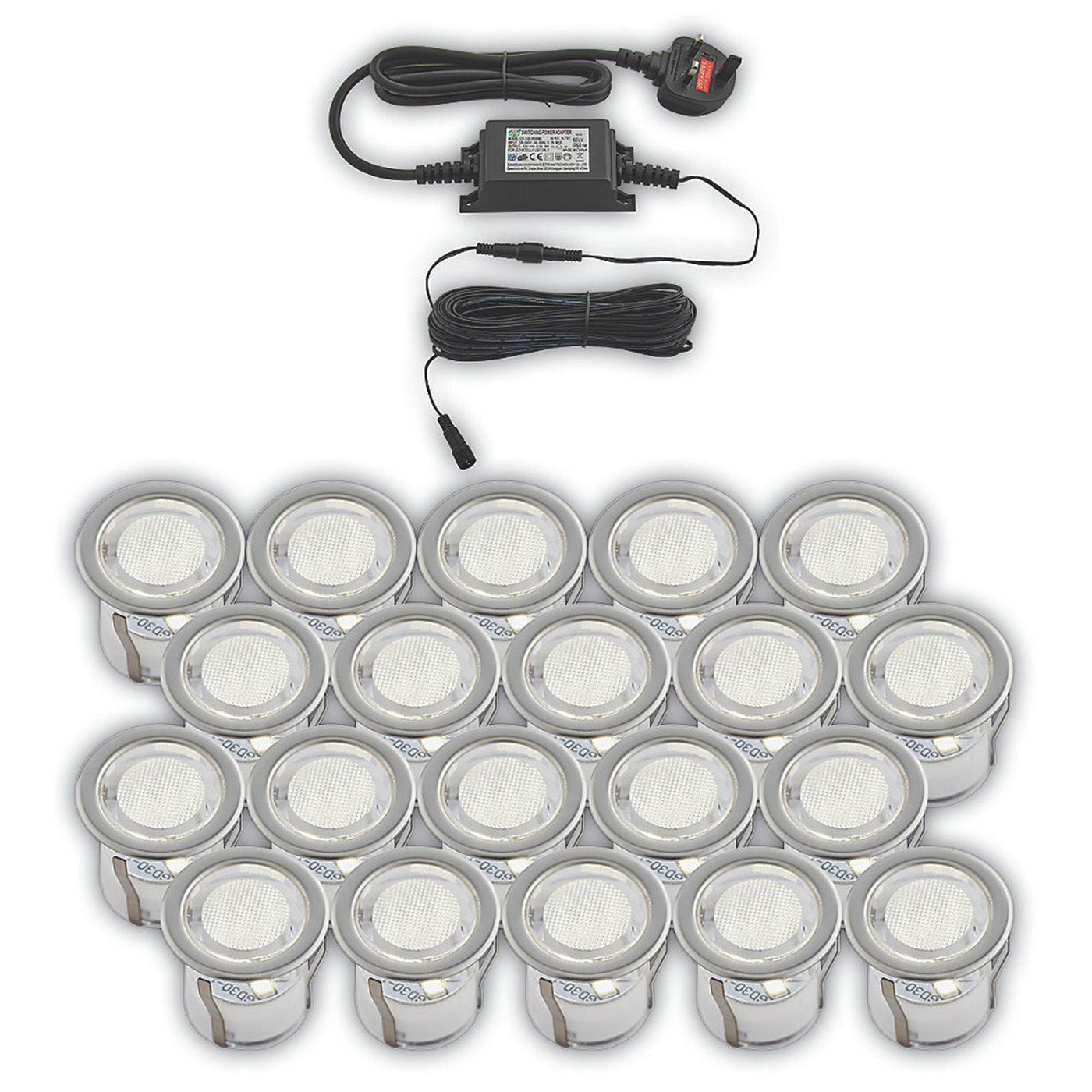 LAP Deck Light Kit Recessed White Coldstrip Integrated LED Outdoor Pack of 20 - Image 1