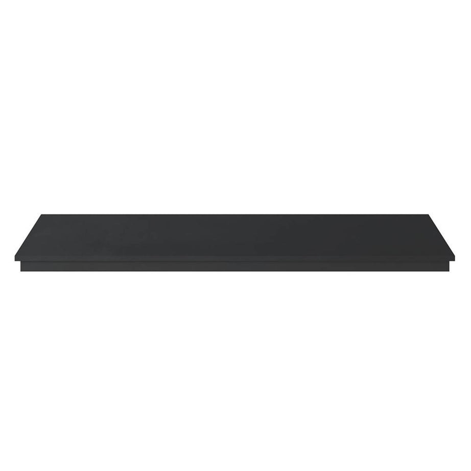 Fireplace Protective Hearth Mat Black Electric Stove MDF Rectangle 38 x 80cm - Image 1