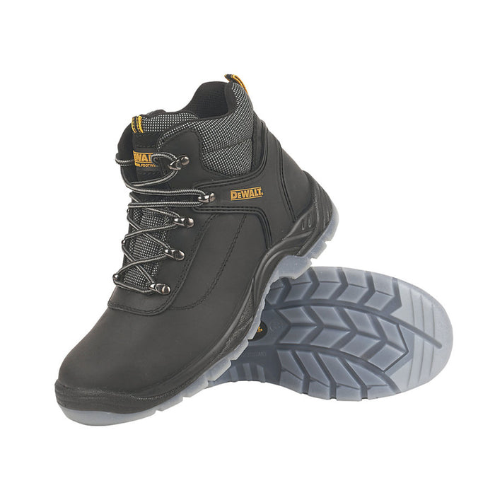 DeWalt Safety Boots Mens Wide Fit Black Leather Work Shoes Steel Toe Size 11 - Image 1