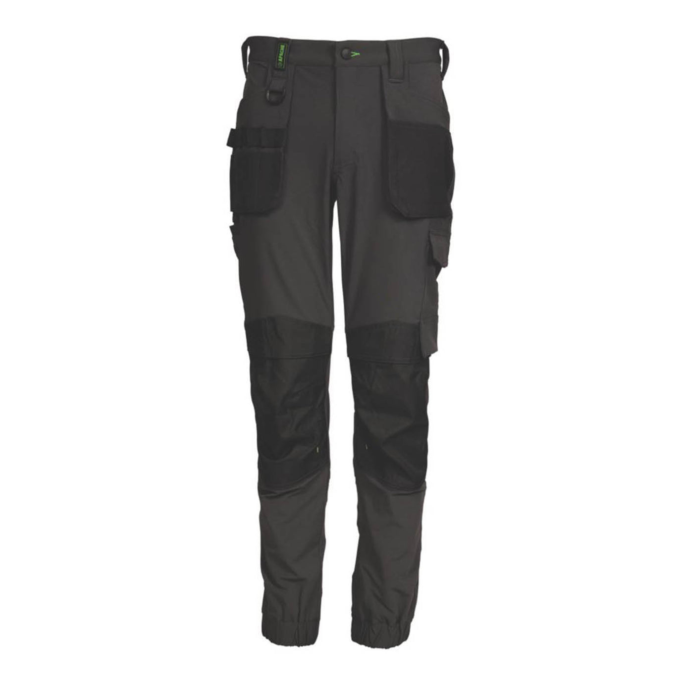 Apache Work Trousers Mens Slim Fit Grey Black Stretch Multi Pocket Cargo 38W 31L - Image 1