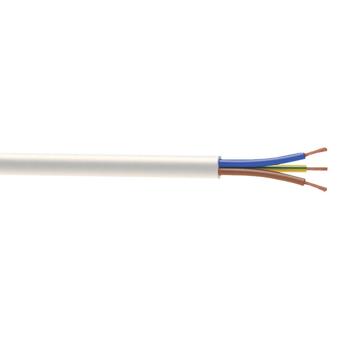 Time 3-Core Cable Flexible White Drum PVC Sheathed Compact Durable 1.5mm² x 50m - Image 1