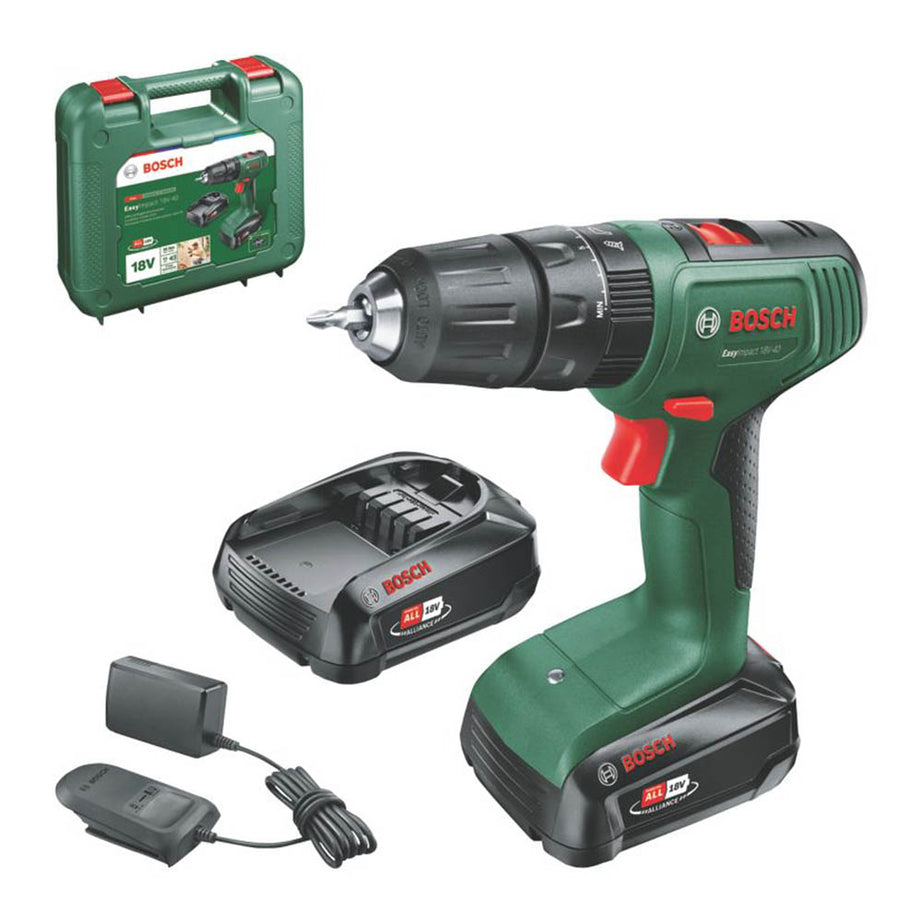 Bosch Combi Drill Cordless EasyImpact 18V-40 LED 2 x 2Ah Li-Ion 2 Ah Charger - Image 1