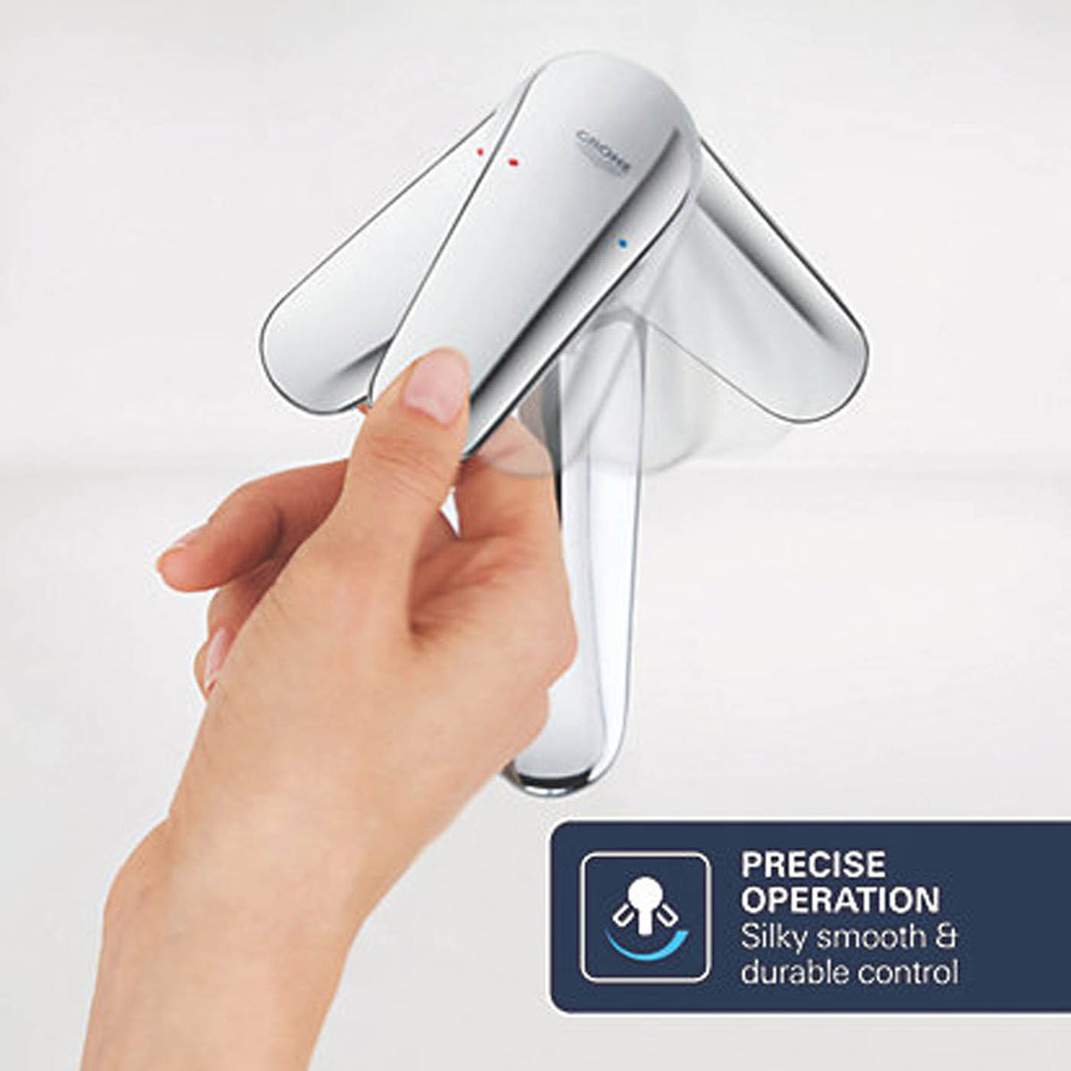 Grohe Bathroom Basin Tap Mono Mixer Chrome 302mm Tall Single Lever Modern - Image 3