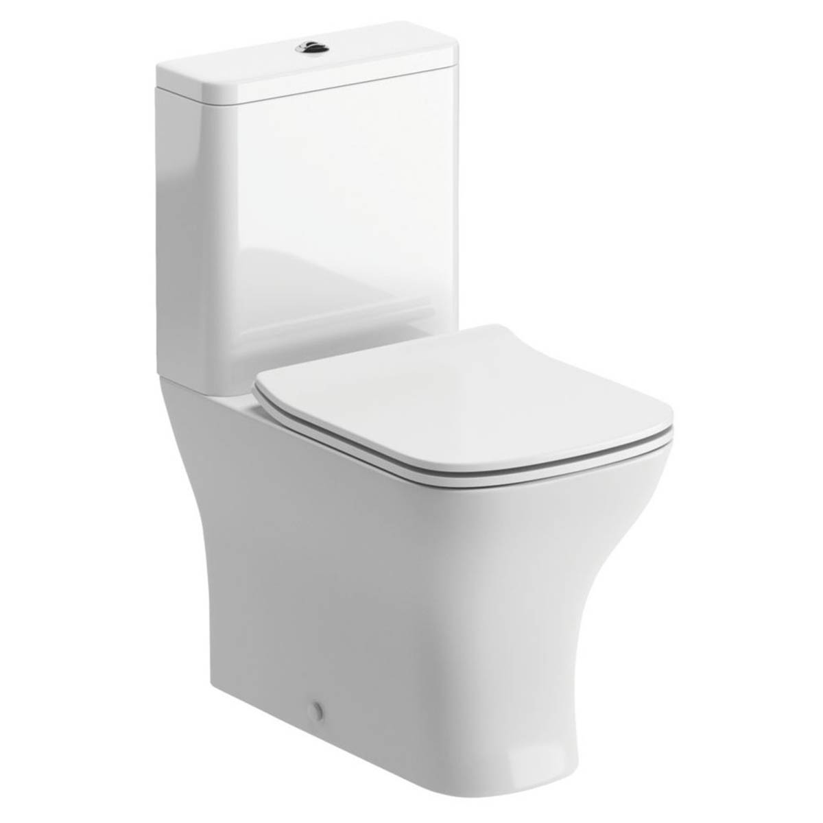 Close Coupled Toilet Square White Dual Flush 4 / 6Ltr Soft Close Quick Release - Image 1