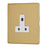 Contactum Lyric 5A 1-Gang Unswitched Round Pin Socket Brushed Brass with White Inserts - Image 1