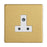 Contactum Lyric 5A 1-Gang Unswitched Round Pin Socket Brushed Brass with White Inserts - Image 2