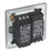 LED Dimmer Wall Switch 2-Gang 2-Way Matt Black with Colour-Matched Inserts - Image 3