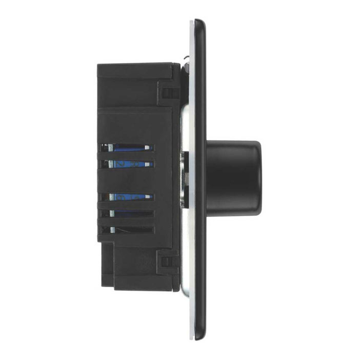 LED Dimmer Wall Switch 2-Gang 2-Way Matt Black with Colour-Matched Inserts - Image 4