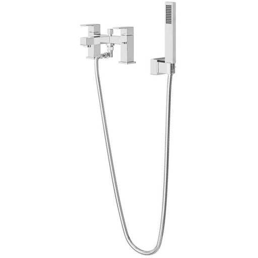 Swirl Bath Shower Mixer Square Brass Chrome Plated Deck Mounted Contemporary - Image 1