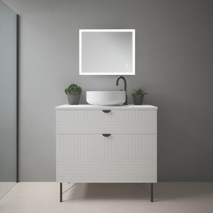 LED Bathroom Mirror Dimmable Rectangular Touch Control Built-In Demister 50x60cm - Image 2