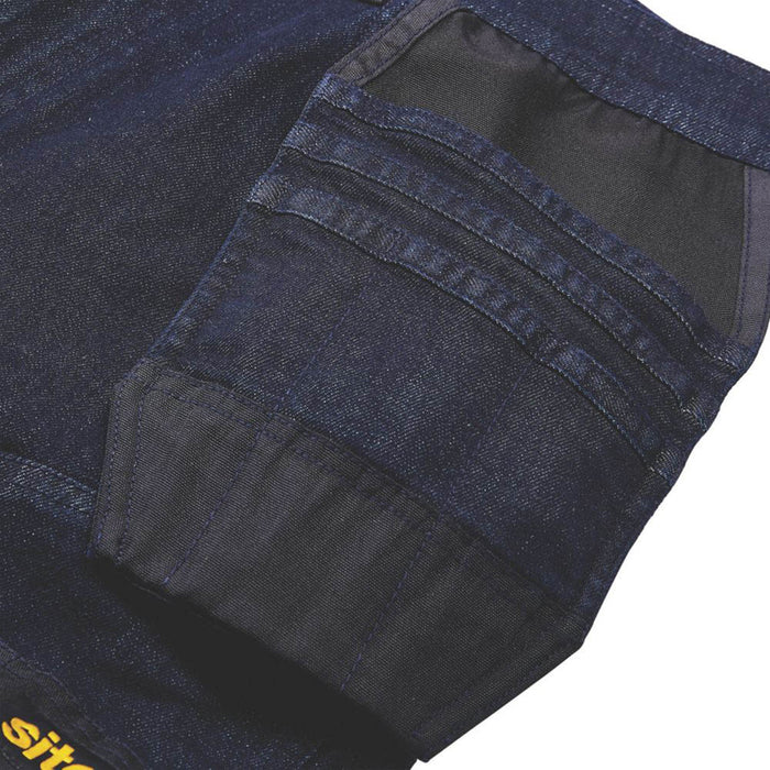 Site Work Jeans Trousers Mens Indigo Denim Regular Fit Multi Pockets 40"W 32"L - Image 5
