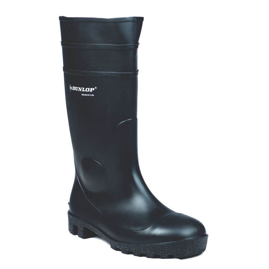 Dunlop Safety Wellies Mens Standard Fit Black Waterproof Steel Toe Size 10 - Image 1