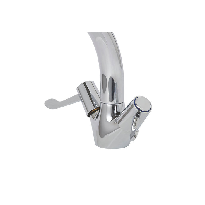 Kitchen Tap Monobloc Faucet Chrome Finish Double Lever Swivel Spout Brass - Image 4