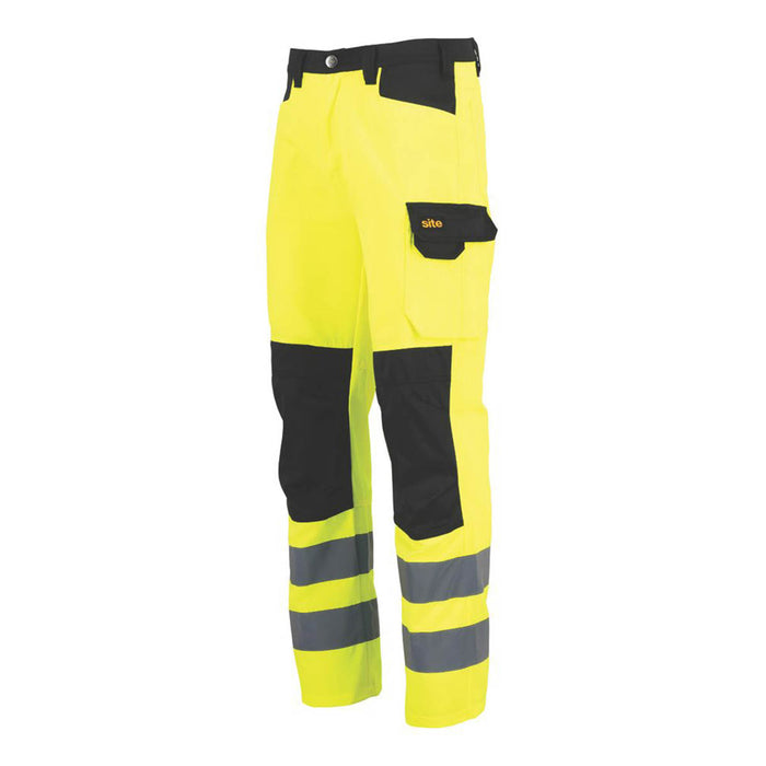 Site Ovett Hi-Vis Trousers Yellow/Black 36" W 32" L - Image 1