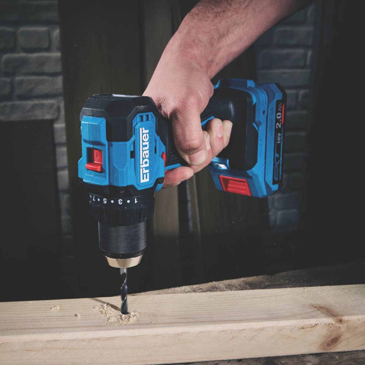 Erbauer Drill Driver Cordless 18V Li-Ion ERI1096DDH Soft Grip Compact Body Only - Image 5